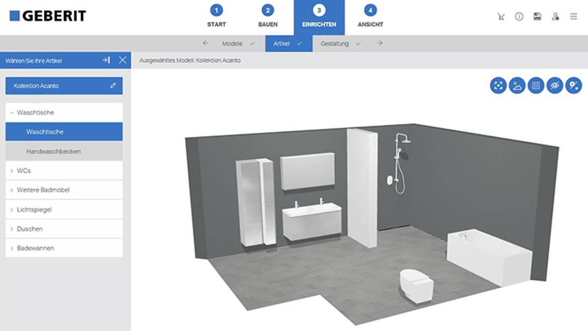 Planification 3D de la salle de bains