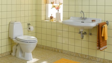 Keramičke pločice u boji i tipke za aktiviranje za vodokotliće, kao i konzolne WC školjke bile su zadnji krik mode sedamdesetih godina.
