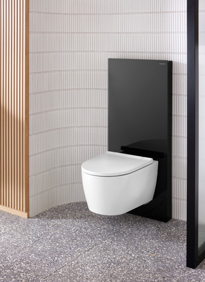 WC Geberit iCon avec le panneau sanitaire Geberit Monolith Plus