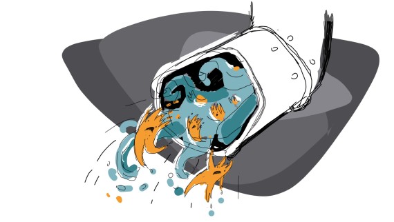 Ilustração de legionela na água da torneira