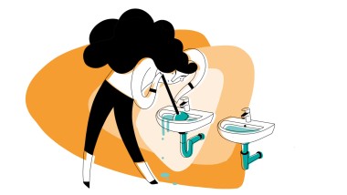 Illustrazione del sifone lavabo intasato