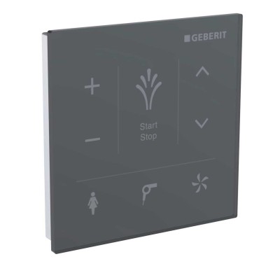 Čierny nástenný ovládací panel pre sprchovacie WC Geberit AquaClean Mera